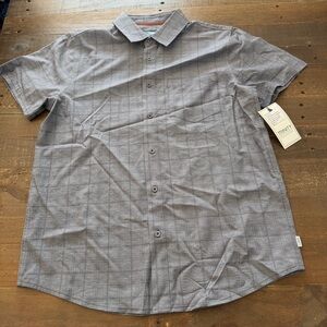 Trinity Supply Gray Checkered Casual Button Down Shirt